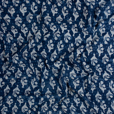 Block Printed Pure Indigo and Cotton Fabric Online