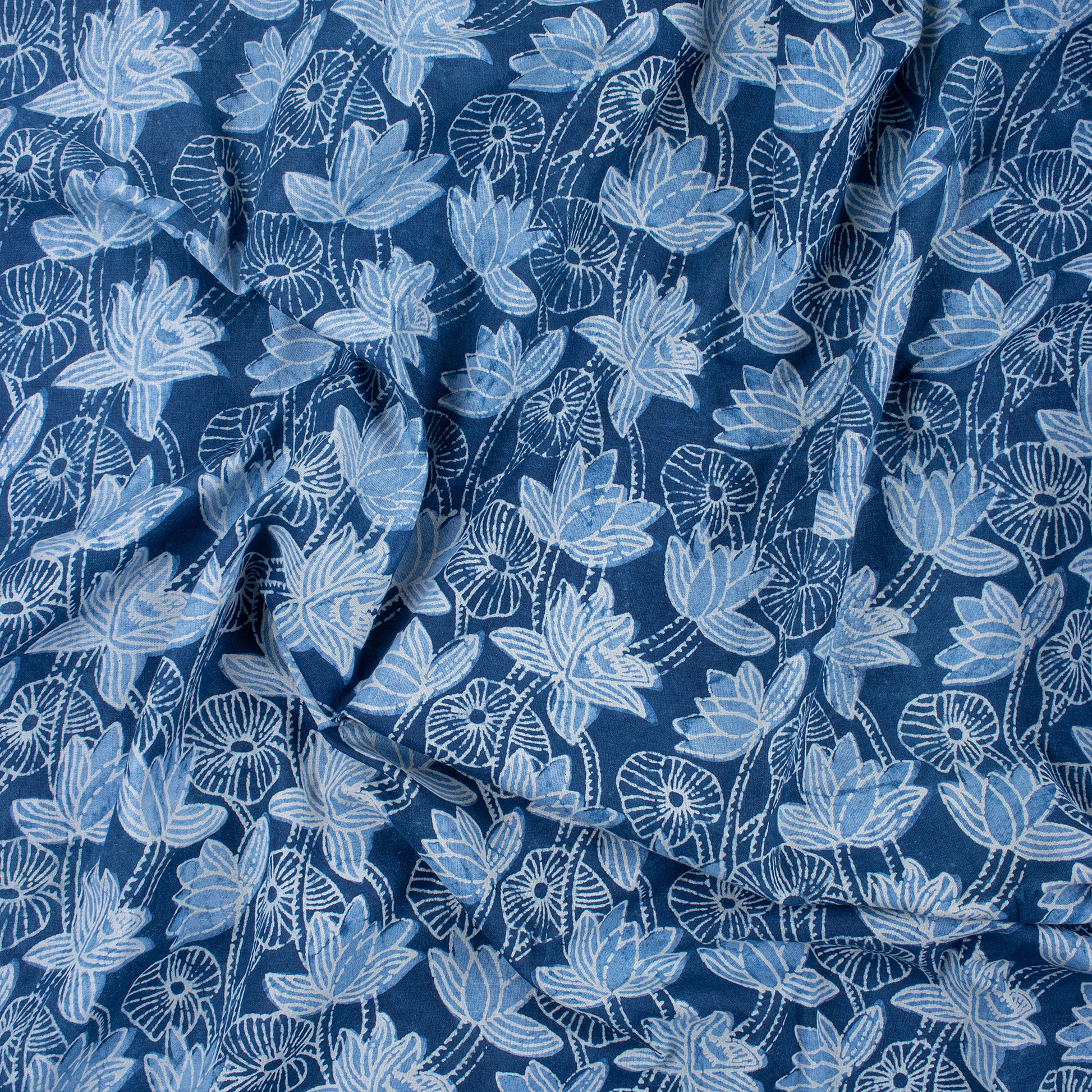 Indigo Block Print Fabric