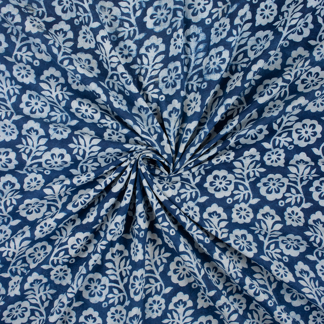 Blue Block Print Fabric