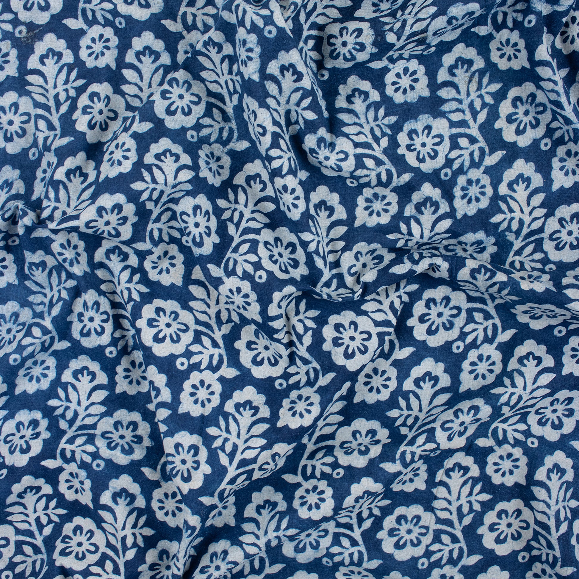 Blue Block Print Fabric