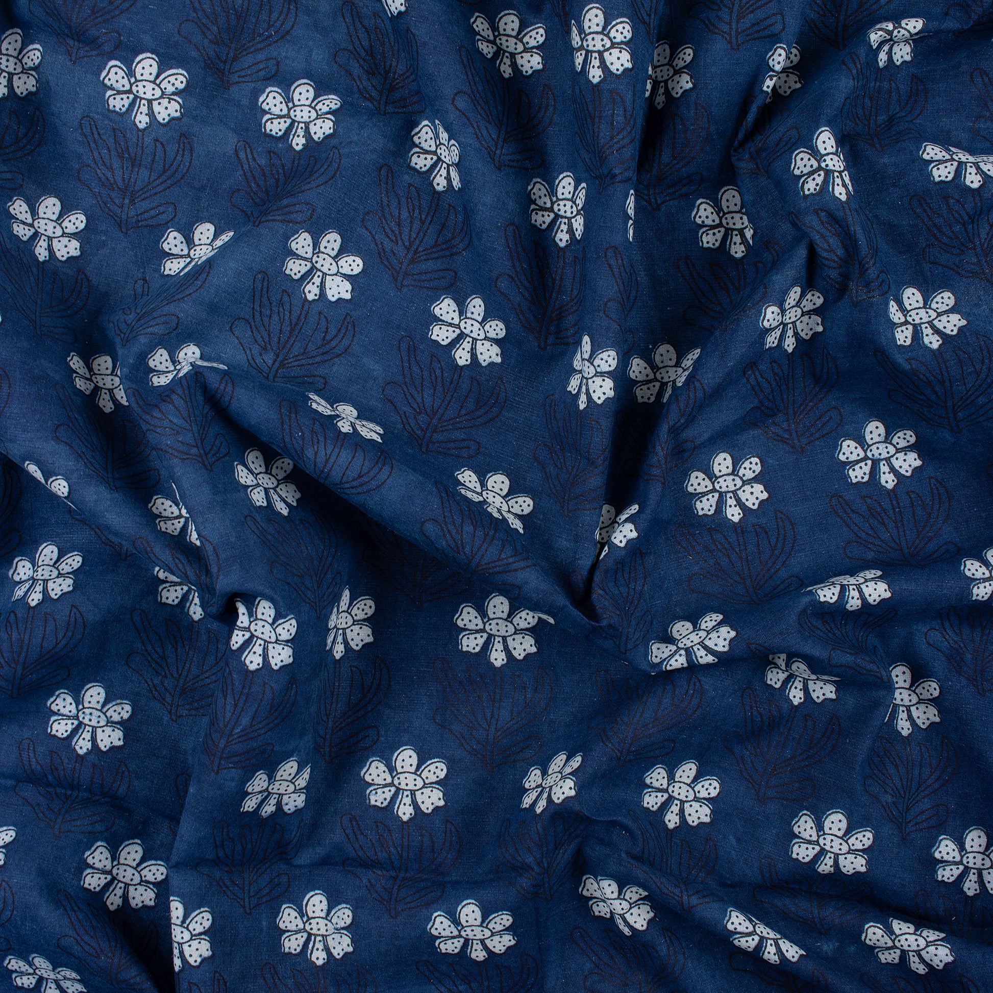 Indigo Block Print Fabric