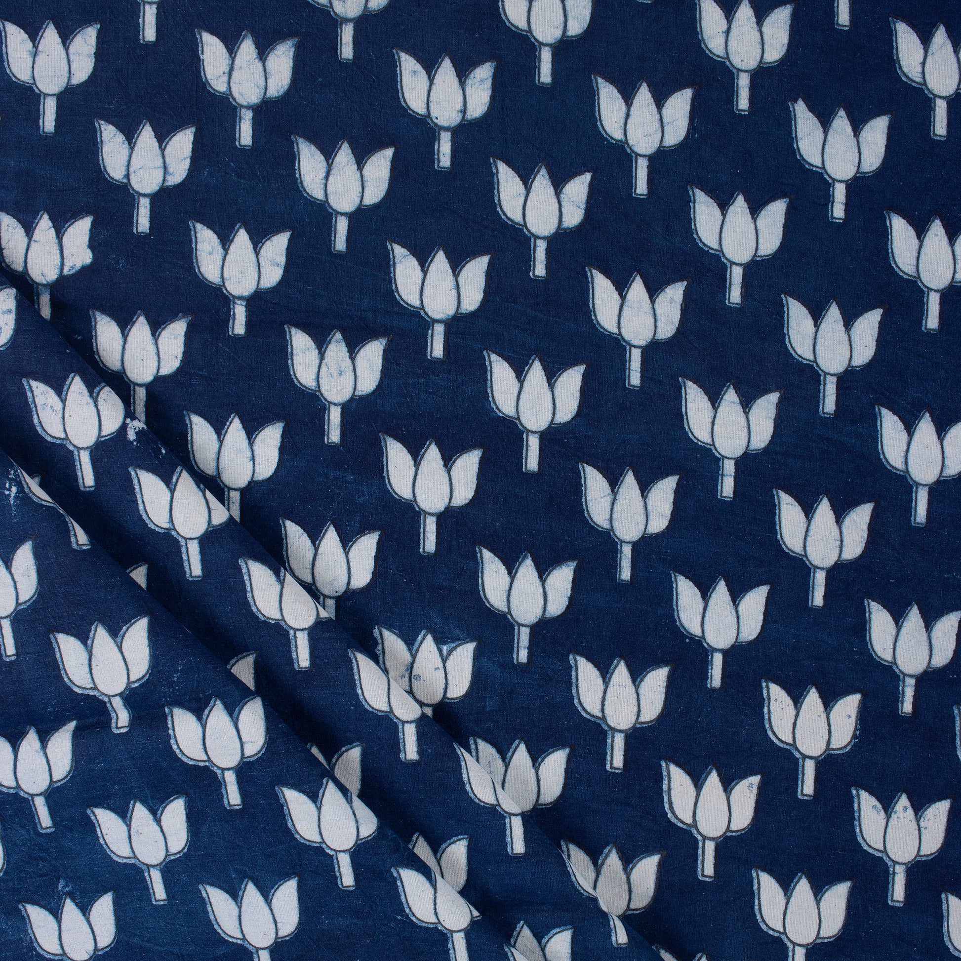 Kamal Print Design Indigo Fabric