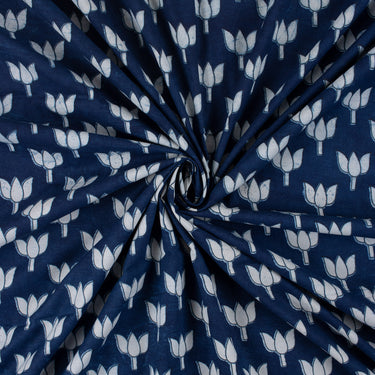 Kamal Print Design Indigo Fabric