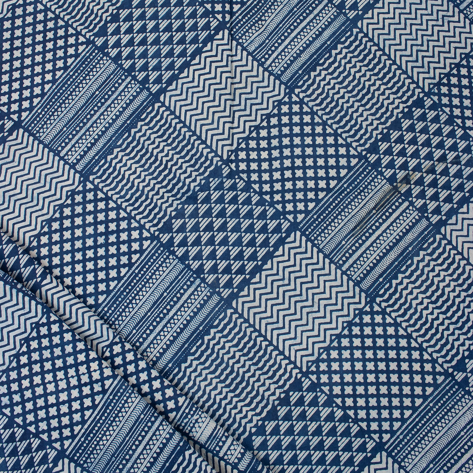 Beautiful Patchwork Indigo Printed Cotton Fabric