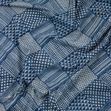 Beautiful Patchwork Indigo Printed Cotton Fabric