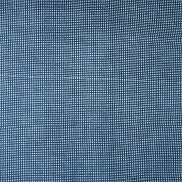 Blue Checks Hand Block Indigo Print Fabric for Men | DMAASA