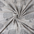 Hand Block Grey Tree Soft Dabu Cotton Fabric Online