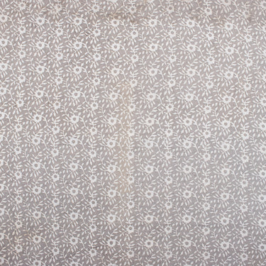 Grey Dabu Floral Block Print Fabric