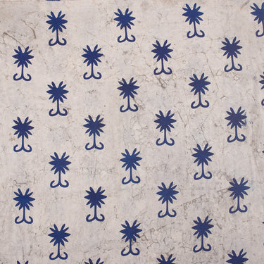 Blue Floral Dabu Cotton Kashish Printed Fabric