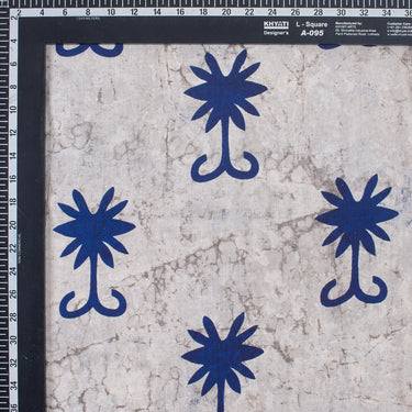 Blue Floral Dabu Cotton Kashish Printed Fabric