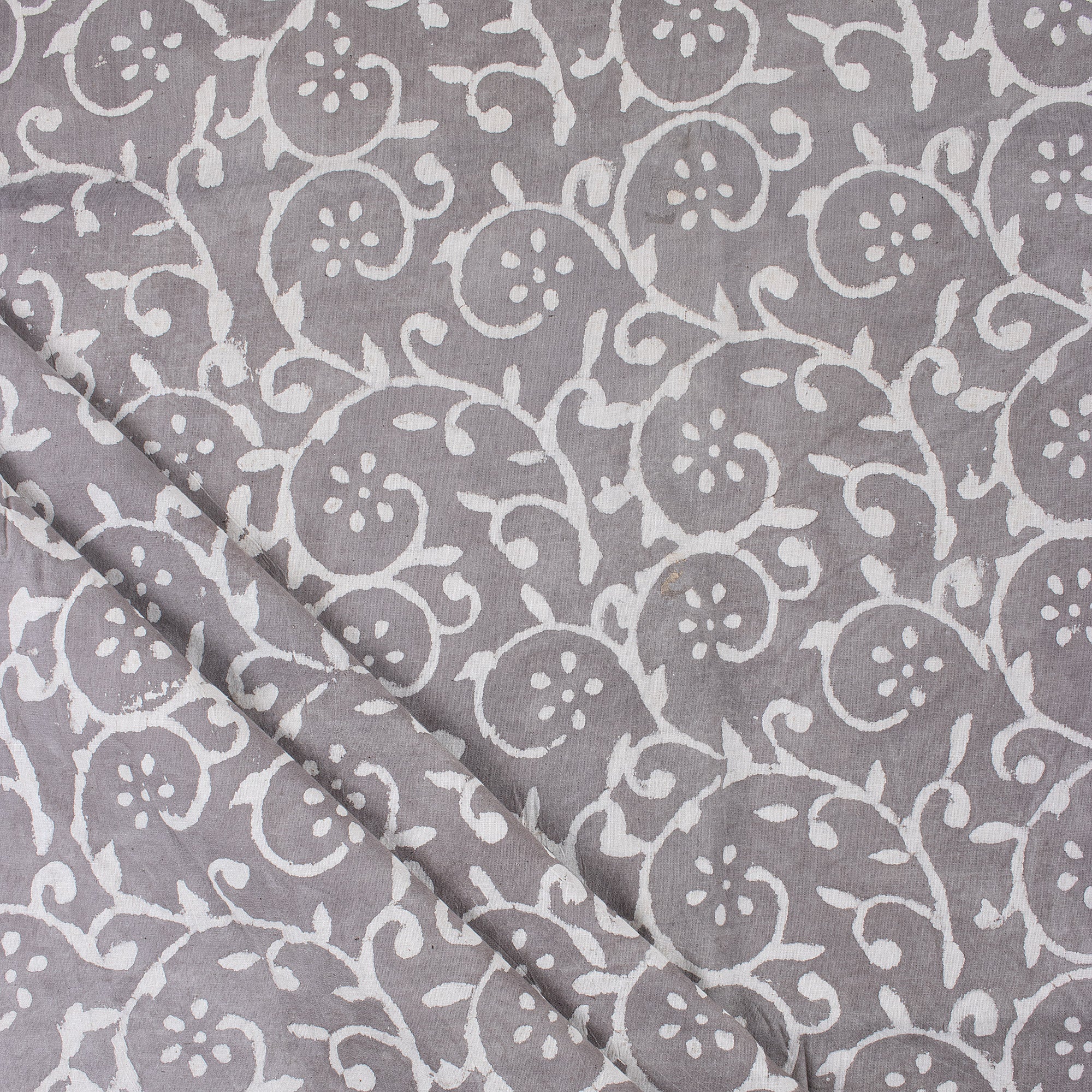 Grey Block Print Fabric