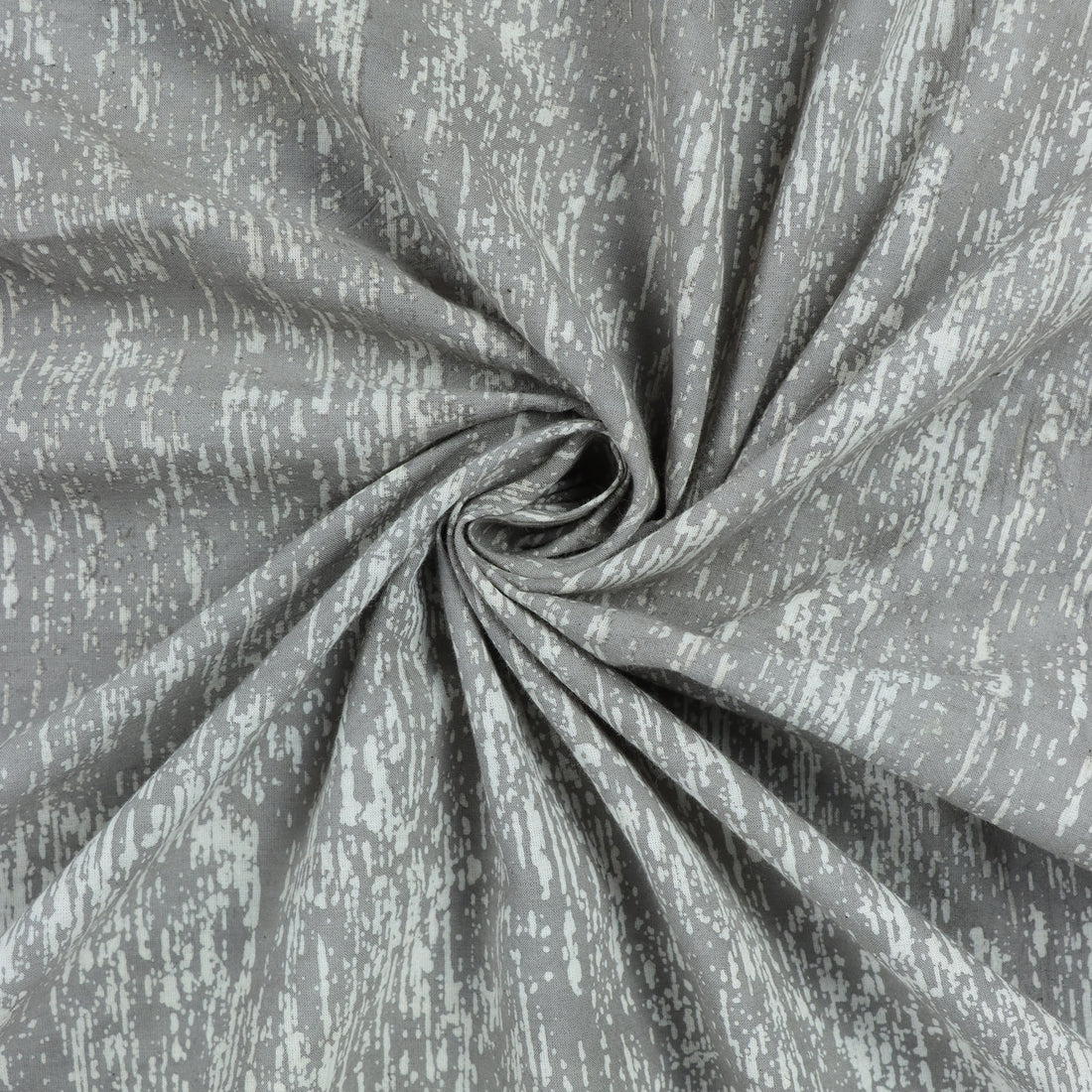 Dabu Print Grey Abstract Soft Cotton Hand Block Fabric Online