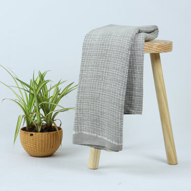 Geometrical Grey Dabu Print Soft Cotton Fabric