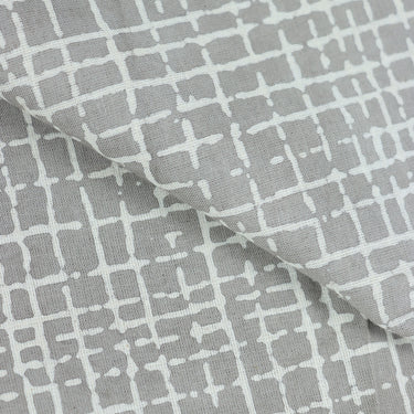 Geometrical Grey Dabu Print Soft Cotton Fabric