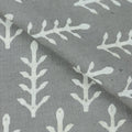 Soft White Dabu Leaf Printed Cotton Fabric