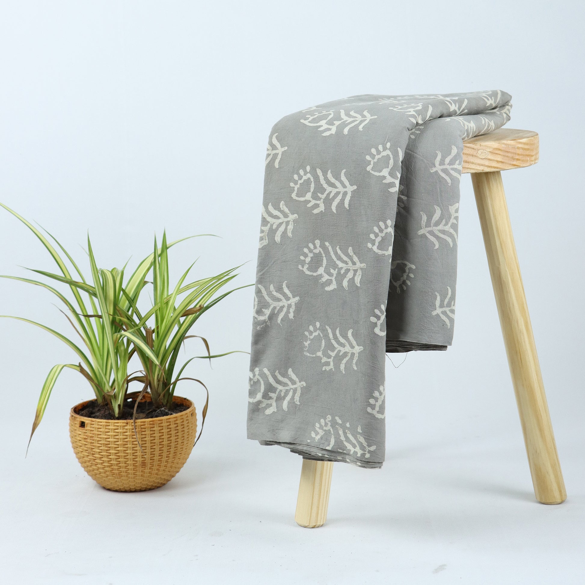 Floral Block Print Premium Cotton Dabu Fabric Online