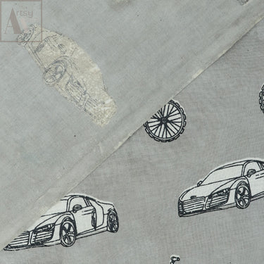 New Hand Block Car Print Premium Cotton Fabric Online