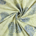 Hand Block Dabu Designs Bicycle Printed Voile Cotton Fabric Online