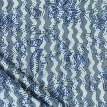 Hand Block Wave Printed Voile Fabric Cotton Cloth Online