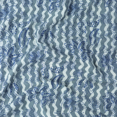 Hand Block Wave Printed Voile Fabric Cotton Cloth Online