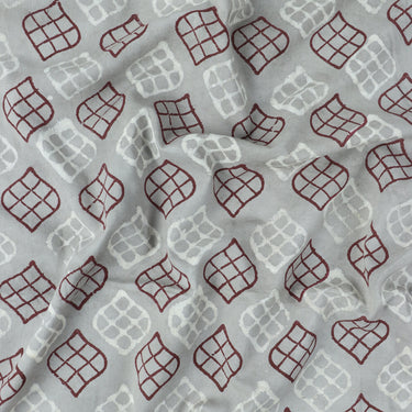 Red Paisley Printed Voile Best Cotton Fabric Online