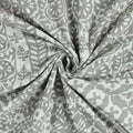 Hand Block White Floral Print Cotton Running Fabric Online