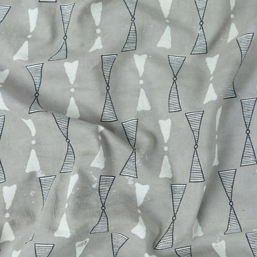 Geometrical Block Printed Voile Cotton Fabric For Kurti Online