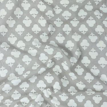 Floral Block Printed Voile Pure Cotton Fabric Online