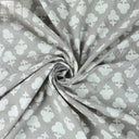 Floral Block Printed Voile Pure Cotton Fabric Online