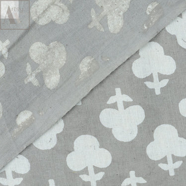 Floral Block Printed Voile Pure Cotton Fabric Online