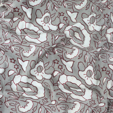 Red Abstract Block Print Cotton Fabric Material Online