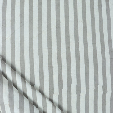 Grey Stripes Hand Block Printed Soft Cotton Fabric Online