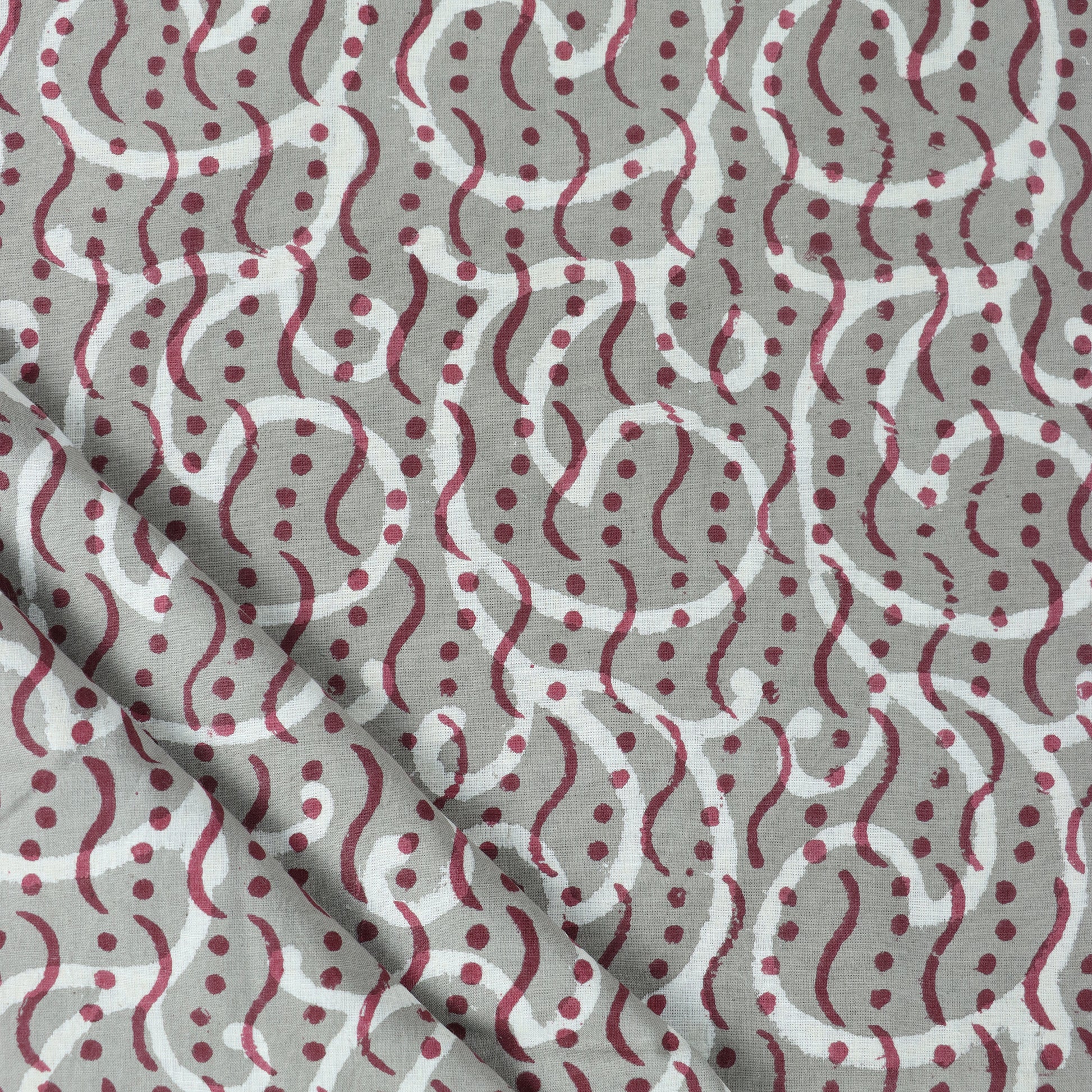 Red Stripes Block Premium Cotton Fabric