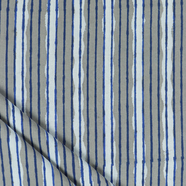 Block Stripes Printed Voile Organic Cotton Fabric Online