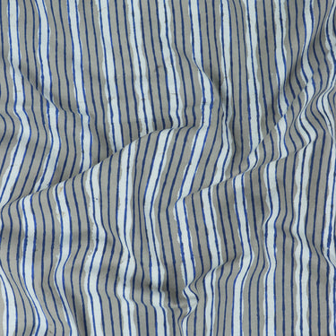 Block Stripes Printed Voile Organic Cotton Fabric Online
