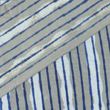 Block Stripes Printed Voile Organic Cotton Fabric Online