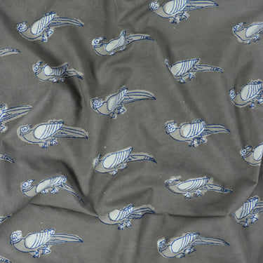 Block Bird Printed Voile Best Cotton Fabric in India