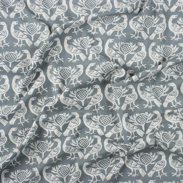 Dabu Fabric Hand Block Bird Printed Soft Cotton Cloth