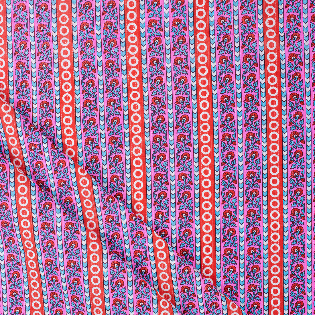 Hand Block Floral Print Cotton Kantha Fabric Online