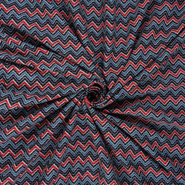 Premium Wave Printed Kantha Cotton Fabric
