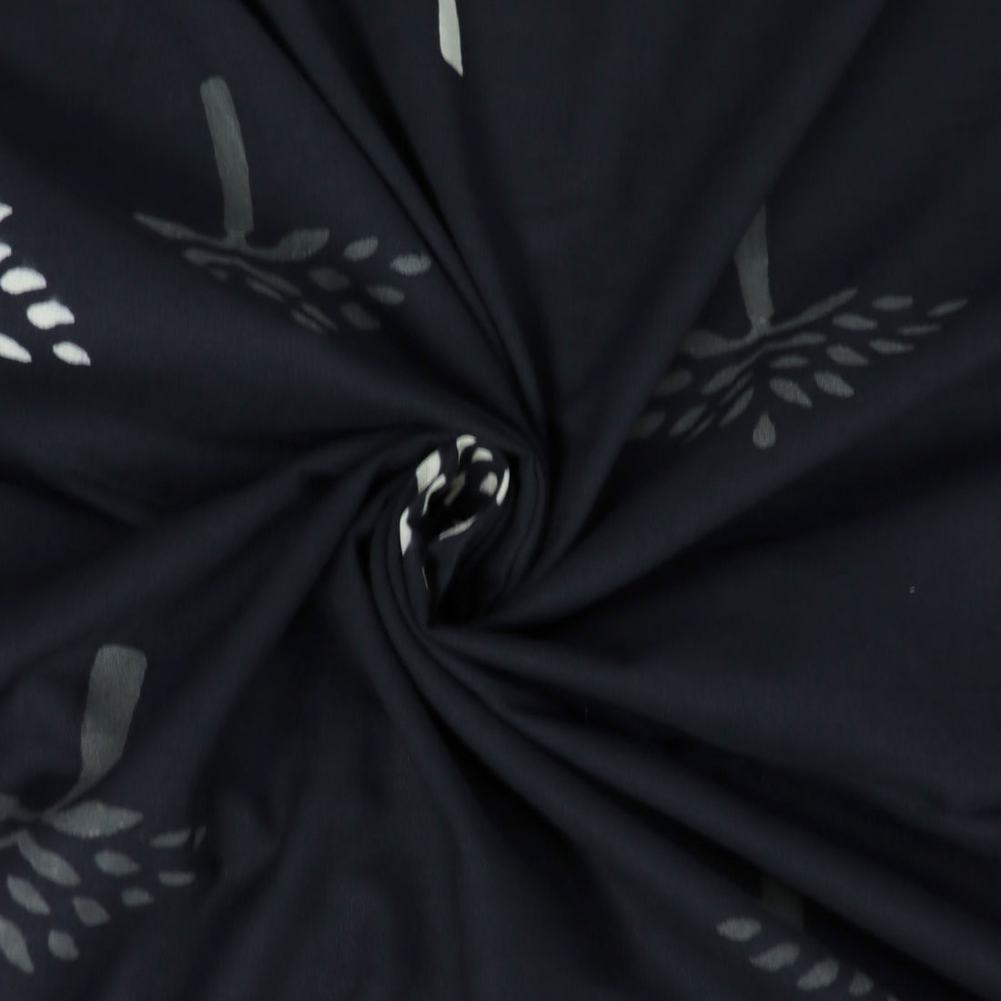 Block Floral Black And White Print Fabric Online