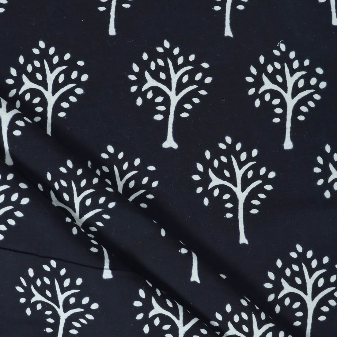 Floral Printed Black And White Cotton Fabric Material Online