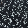 Hand Block Floral Printed Black And White Fabric Cloth