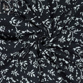 Hand Block Floral Printed Black And White Fabric Cloth