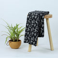 Hand Block Floral Printed Black And White Fabric Cloth