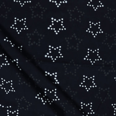 Star Printed Black And White Cotton Fabric Material Online