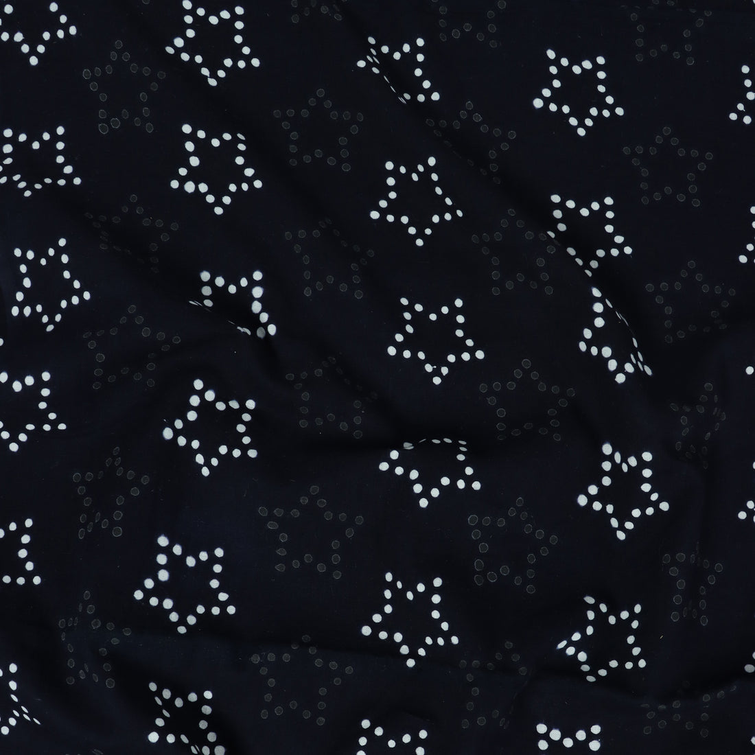 Star Printed Black And White Cotton Fabric Material Online