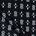 Abstract Printed Black Pure Cotton Fabric