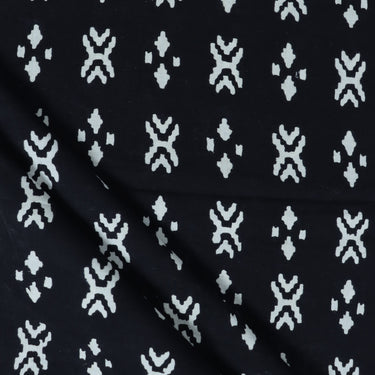 Abstract Printed Black Pure Cotton Fabric