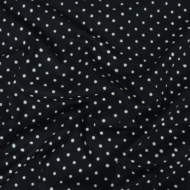 Polka Dots Block Printed Voile Cotton Textile Fabric Online